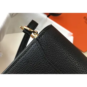 Hermes Mini Sac Roulis 18cm Taška v černé Evercolor telecí kůži