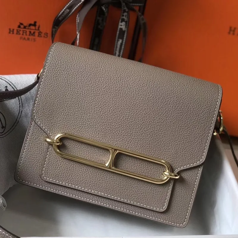 Hermes Mini Sac Roulis 18cm Taška v šedé Evercolor telecí kůži