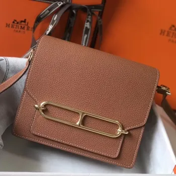 Hermes Mini Sac Roulis 18cm Taška v hnědé kůži Evercolor