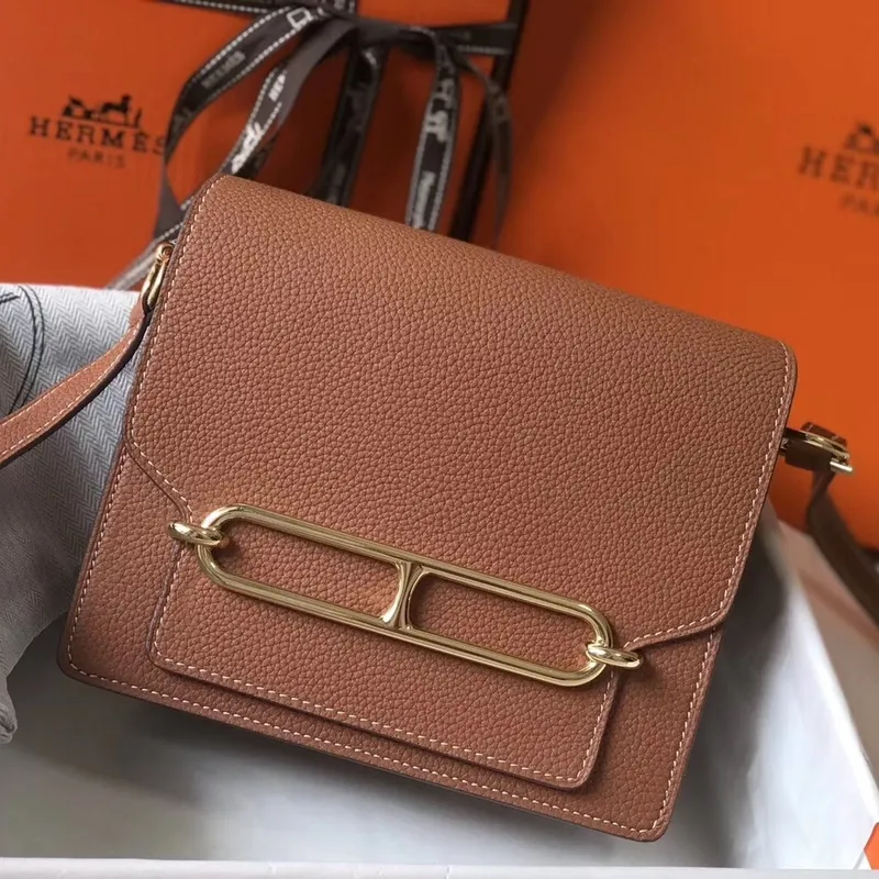 Hermes Mini Sac Roulis 18cm Taška v hnědé kůži Evercolor