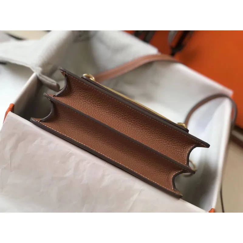 Hermes Mini Sac Roulis 18cm Taška v hnědé kůži Evercolor