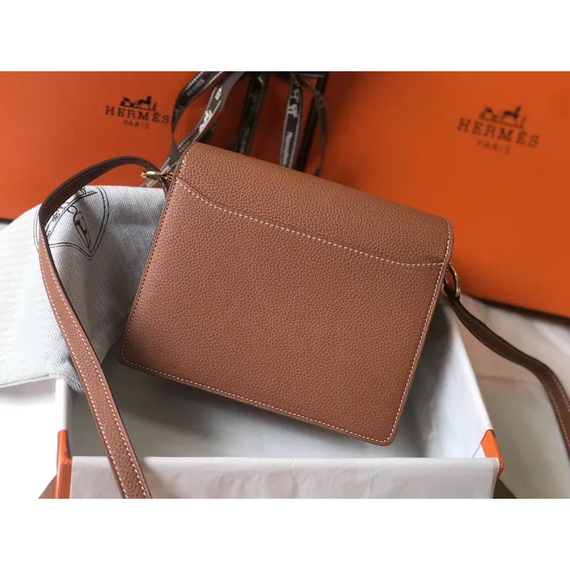 Hermes Mini Sac Roulis 18cm Taška v hnědé kůži Evercolor