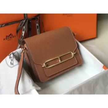 Hermes Mini Sac Roulis 18cm Taška v hnědé kůži Evercolor