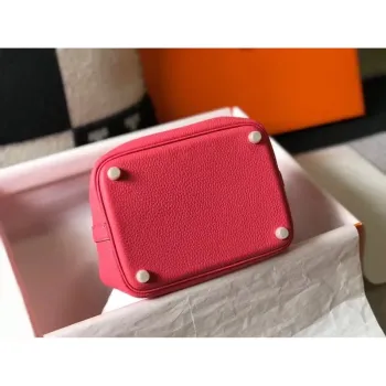 Hermes Picotin Lock 18 Taška v růžové rtěnce z kůže Clemence