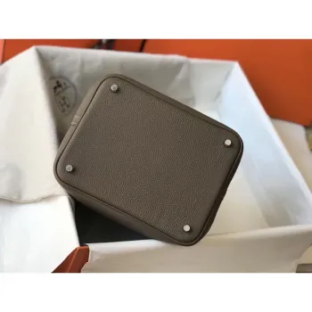 Hermes Picotin Lock 18 Taška v taupe kůži Clemence