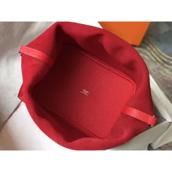 Hermes Picotin Lock 18 Taška v červené kůži Clemence