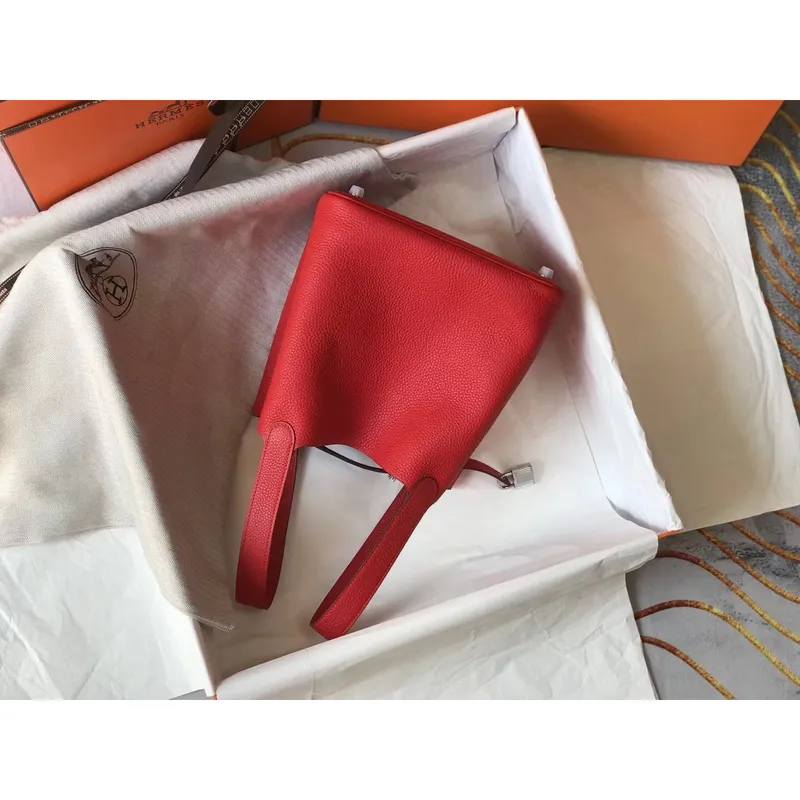 Hermes Picotin Lock 18 Taška v červené kůži Clemence