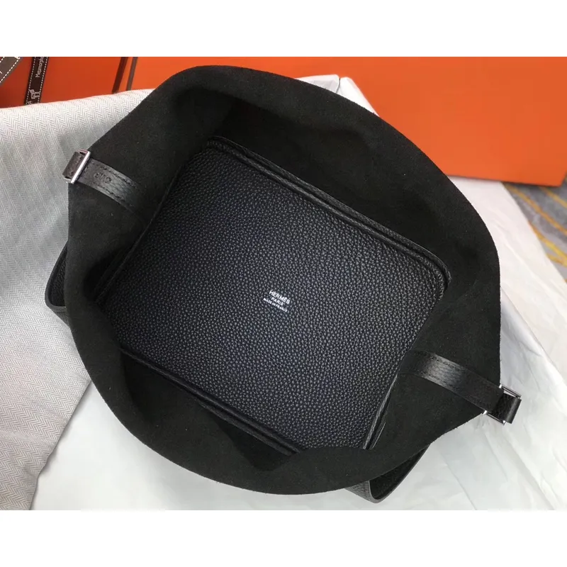 Hermes Picotin Lock 18 Taška v černé kůži Clemence