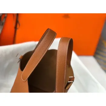 Hermes Picotin Lock 18 Taška v zlaté kůži Clemence