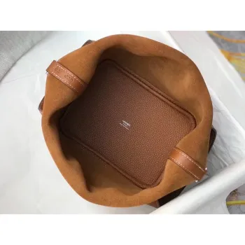 Hermes Picotin Lock 18 Taška v zlaté kůži Clemence