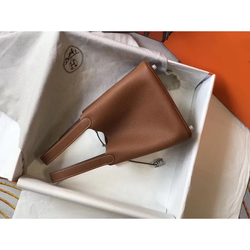 Hermes Picotin Lock 18 Taška v zlaté kůži Clemence