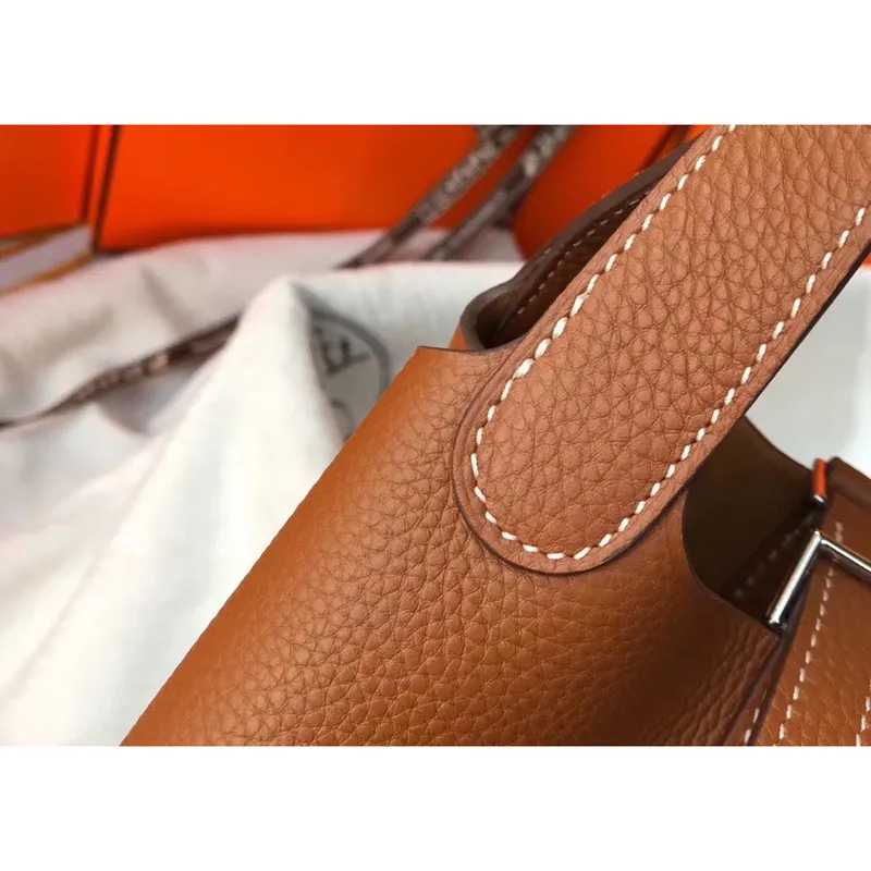 Hermes Picotin Lock 18 Taška v zlaté kůži Clemence