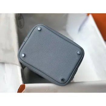 Hermes Picotin Lock 18 Taška v modré linii z kůže Clemence