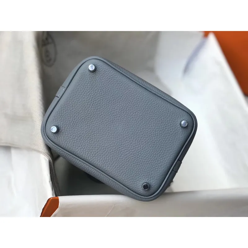 Hermes Picotin Lock 18 Taška v modré linii z kůže Clemence