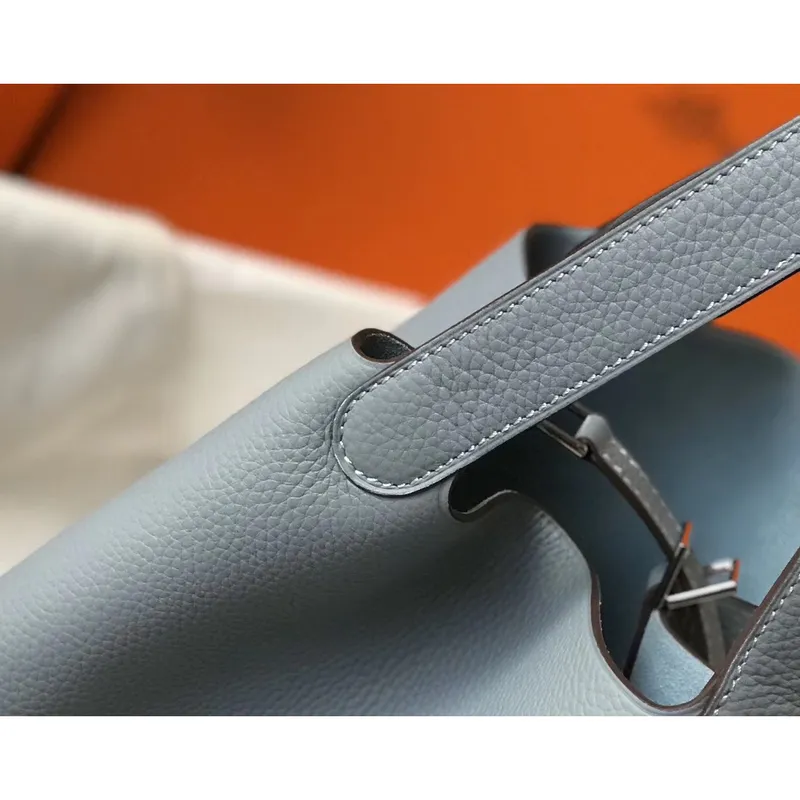 Hermes Picotin Lock 18 Taška v modré linii z kůže Clemence