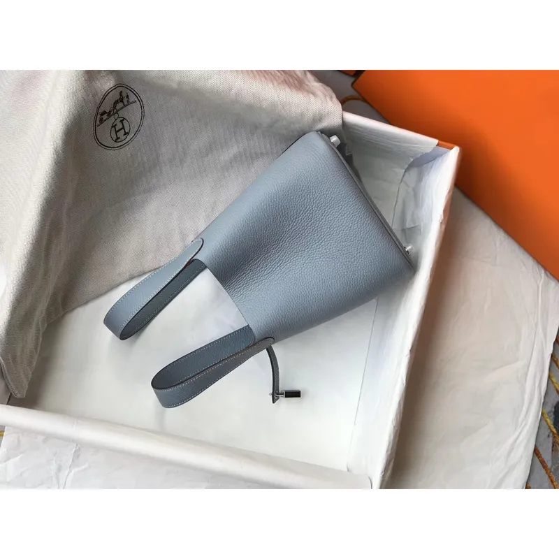 Hermes Picotin Lock 18 Taška v modré linii z kůže Clemence