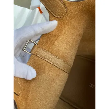 Hermes Picotin Lock 18 Ručně vyráběná taška z kůže Clemence v barvě sušenky