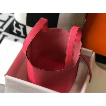 Hermes Picotin Lock 22 Taška v růžové rtěnce z kůže Clemence