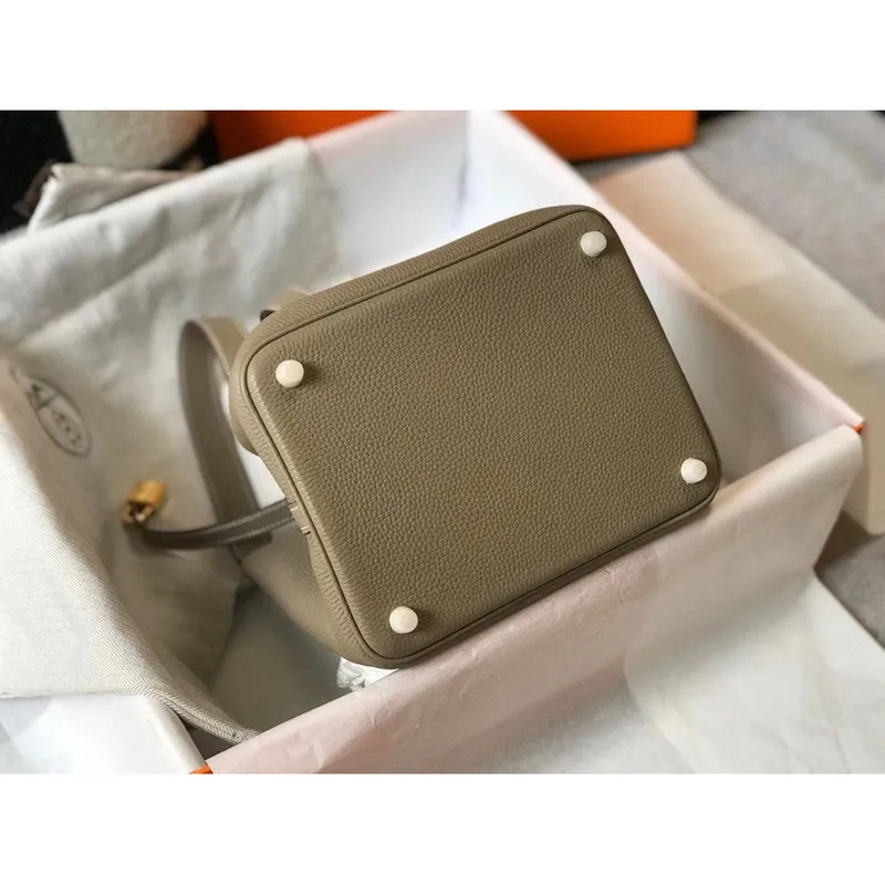 Hermes Picotin Lock 22 Taška v kůži Tourterelle Clemence