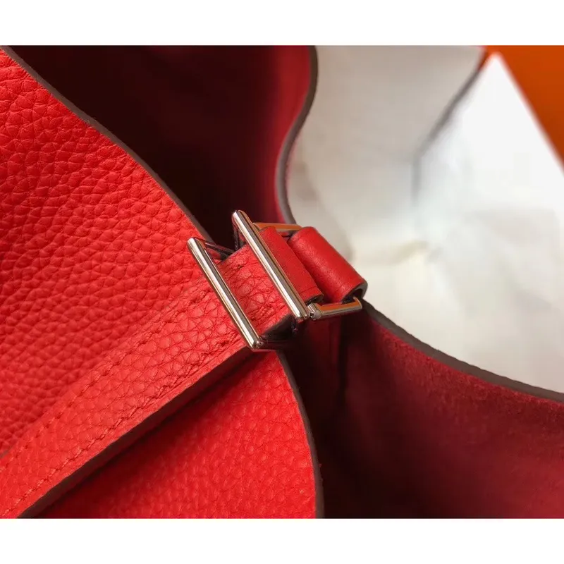 Hermes Picotin Lock 22 Taška v červené kůži Clemence
