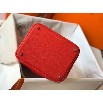 Hermes Picotin Lock 22 Taška v červené kůži Clemence