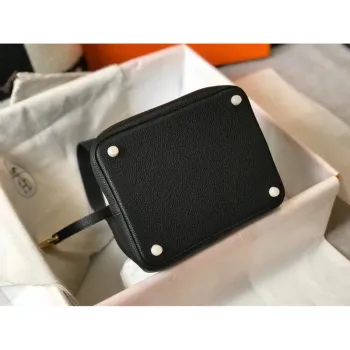 Hermes Picotin Lock 22 Taška v černé kůži Clemence