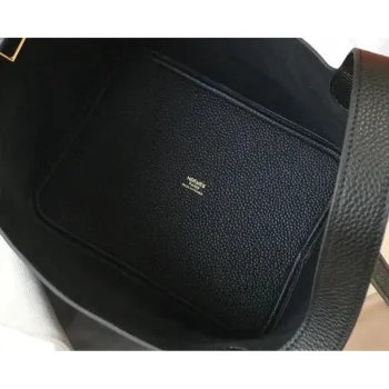 Hermes Picotin Lock 22 Taška v černé kůži Clemence