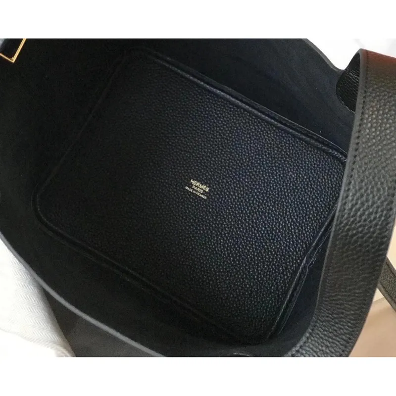 Hermes Picotin Lock 22 Taška v černé kůži Clemence