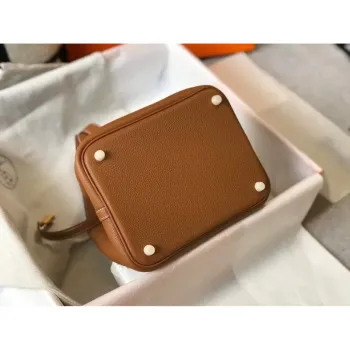 Hermes Picotin Lock 22 Taška v zlaté kůži Clemence