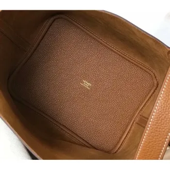 Hermes Picotin Lock 22 Taška v zlaté kůži Clemence