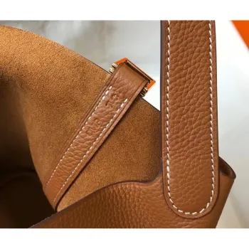 Hermes Picotin Lock 22 Taška v zlaté kůži Clemence