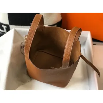 Hermes Picotin Lock 22 Taška v zlaté kůži Clemence