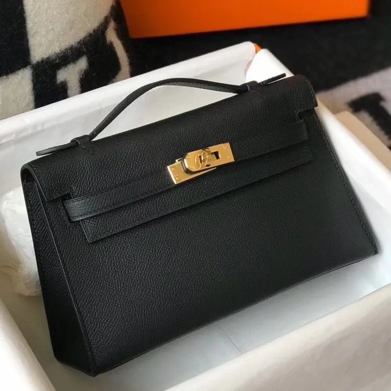 Kelly Pochette taška v černé Epsom kůži