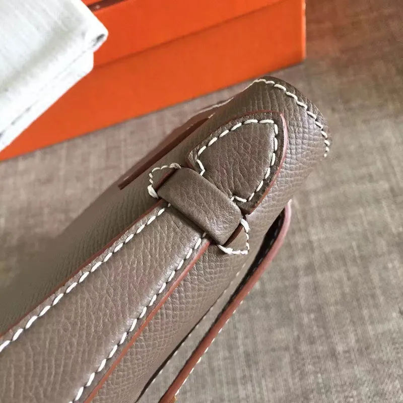 Hermes Taupe Kelly Pochette Epsom Ručně vyráběná taška