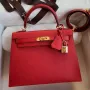 Hermes Epsom Kelly 25cm Sellier Ručně vyrobená červená taška