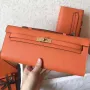 Hermes Orange Epsom Kelly Cut Ručně Vyrobená Taška