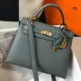 Hermes Vert Amande Epsom Kelly 25cm Sellier Taška GHW