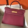 Hermes Ruby Clemence Kelly 28cm Ručně vyrobená taška