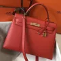 Hermès Červená Epsom Kelly 32cm Sellier Taška
