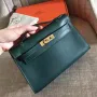 Hermes Dark Green Kelly Pochette Epsom Ručně Vyrobená Taška