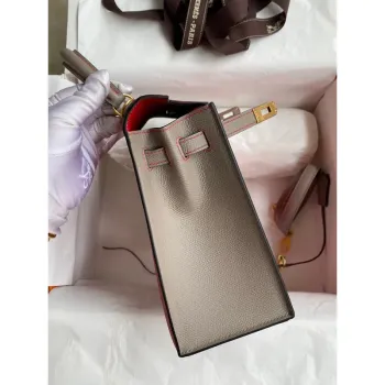 Kelly Sellier 25 Bicolor Taška v Červené a Etain Epsom Telecí Kůže