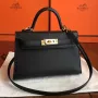 Hermes Black Epsom Kelly Mini II Ručně vyráběná taška