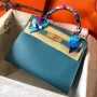 Hermes Blue Jean Epsom Kelly 28cm Ručně vyráběná taška