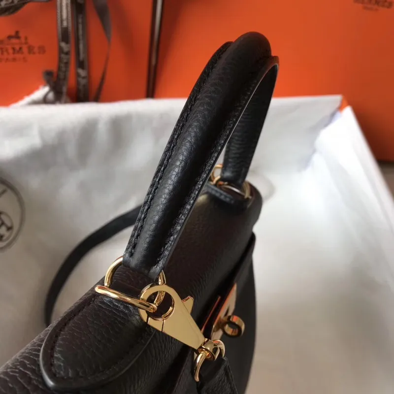 Hermes Black Clemence Kelly 28cm Taška