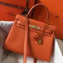 Hermès Oranžová Clemence Kelly 28cm Taška
