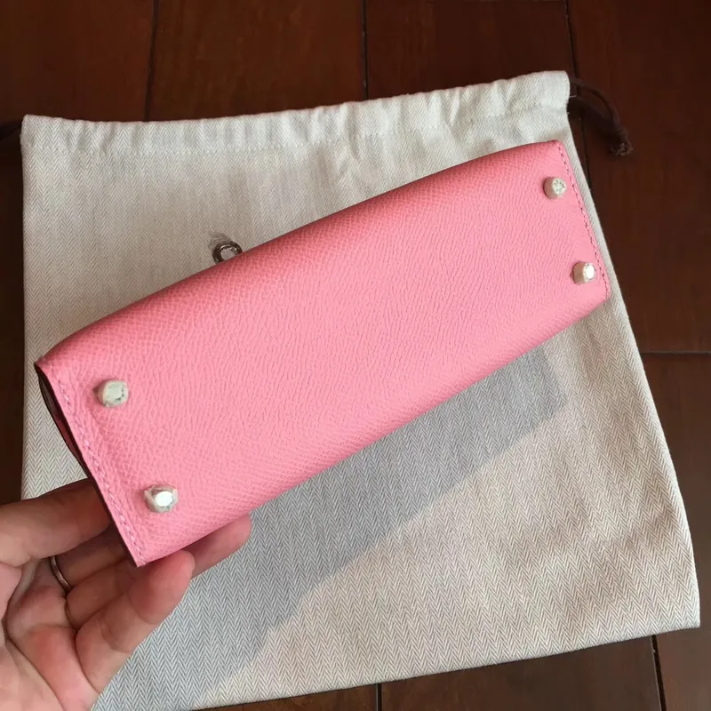 Hermes Rose Confetti Epsom Kelly Mini II Ručně vyráběná taška