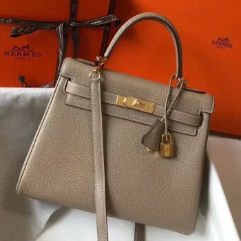 Hermes Grey Clemence Kelly 32cm Retourne Taška