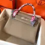 Hermes Tourterelle Clemence Kelly 28cm Ručně vyráběná taška