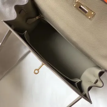 Hermès Šedá Epsom Kelly 32cm Sellier Taška