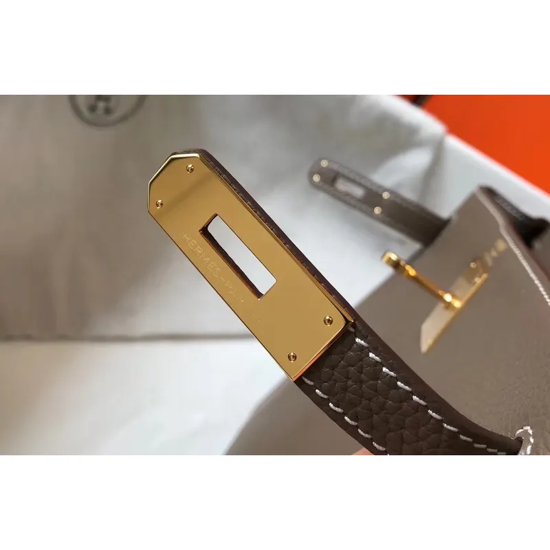Hermes Taupe Clemence Kelly 32cm Retourne Taška